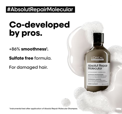 Sulfate-Free Molecular Repairing Shampoo For Damaged Hair 300 Ml - Absolut Repair Molecular