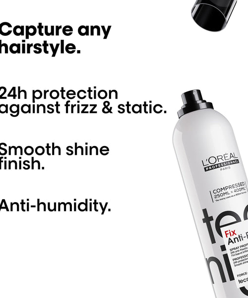 L'Oréal Professionnel Tecni.Art Fix Anti-Frizz Spray 250 ml – Long-Lasting Anti-Frizz Control