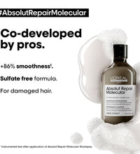 Sulfate-Free Molecular Repairing Shampoo For Damaged Hair 300 Ml - Absolut Repair Molecular